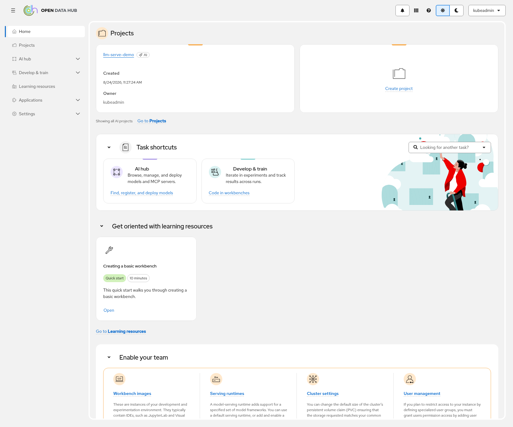 ODH dashboard 首頁